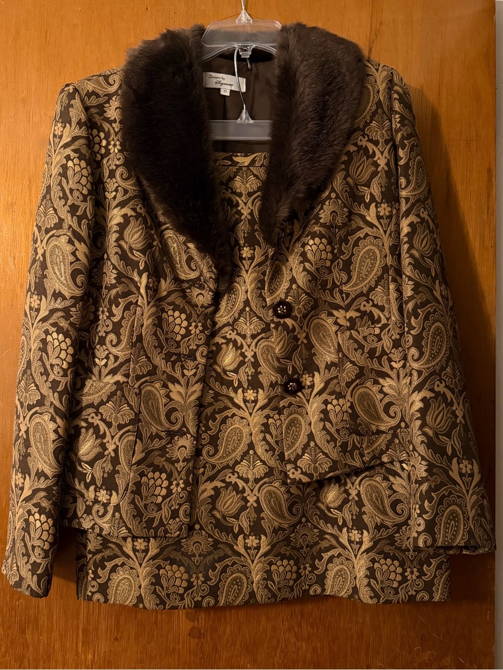 Vintage Style Paisley Suit Skirt Set